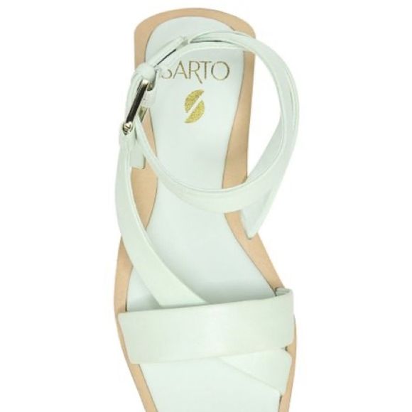 Franco Sarto | Cool Mint Nappa Ema 2 Strappy Leather Sandal EUC Size 9 - Picture 2 of 10